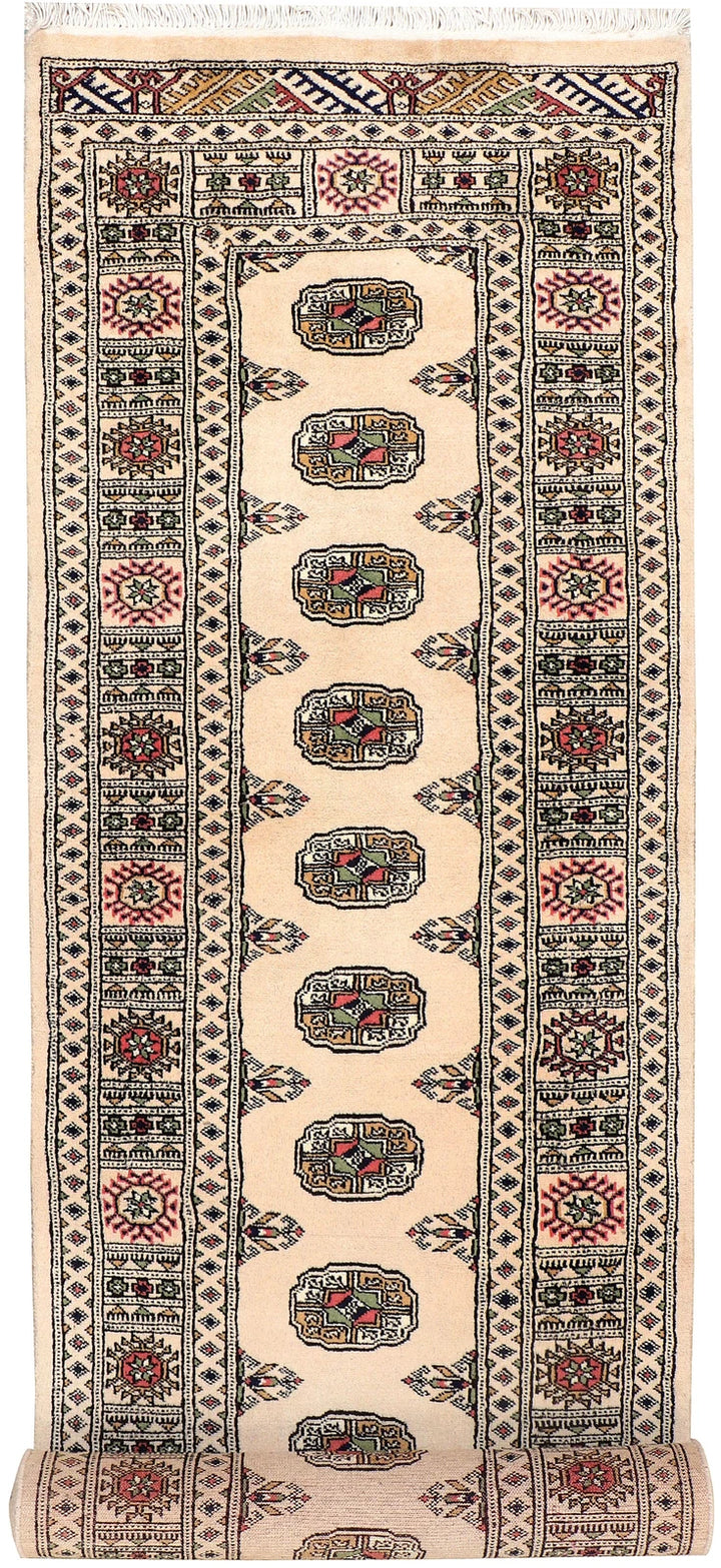 Brown Pakistani Bokhara Rug 2' 7" x 10' 4" Hand-Knotted | No. QA58068