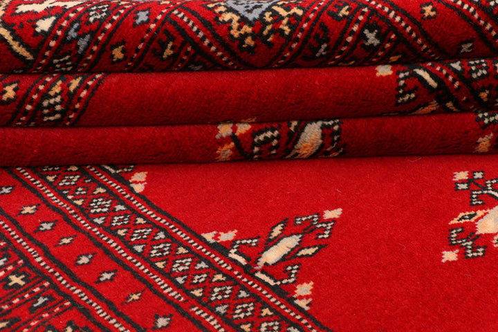 Dark Red Pakistani Butterfly Rug 4' 2" x 6' Hand-Knotted | No. QA58846