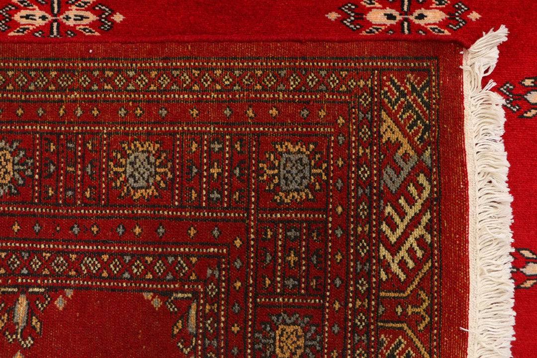 Dark Red Pakistani Butterfly Rug 4' 2" x 6' Hand-Knotted | No. QA58846