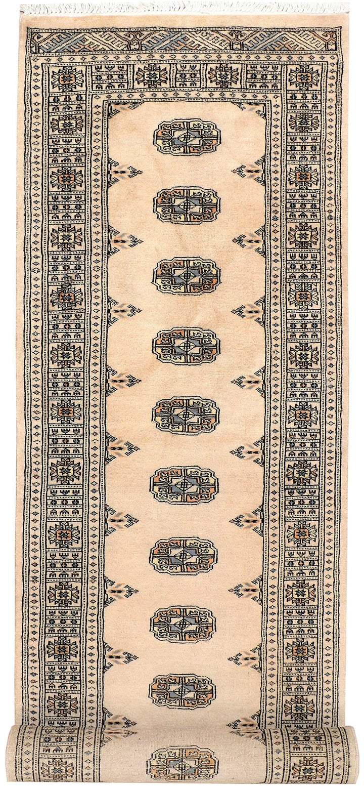 Brown Pakistani Bokhara Rug 2' 7" x 10' 2" Hand-Knotted | No. QA58848