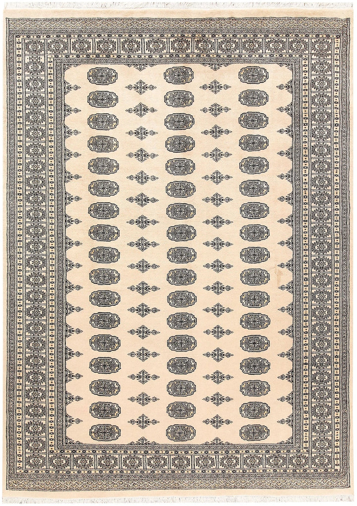Brown Pakistani Bokhara Rug 5' 11" x 8' 5" Hand-Knotted | No. QA58915