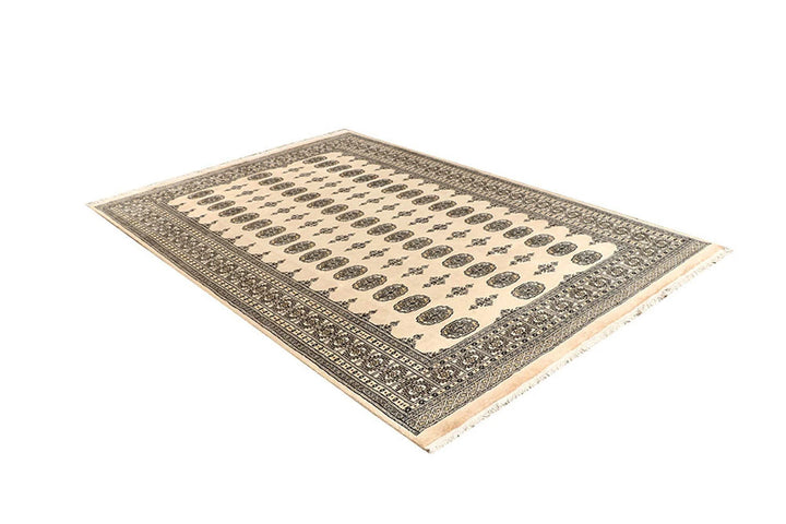 Brown Pakistani Bokhara Rug 5' 11" x 8' 5" Hand-Knotted | No. QA58915