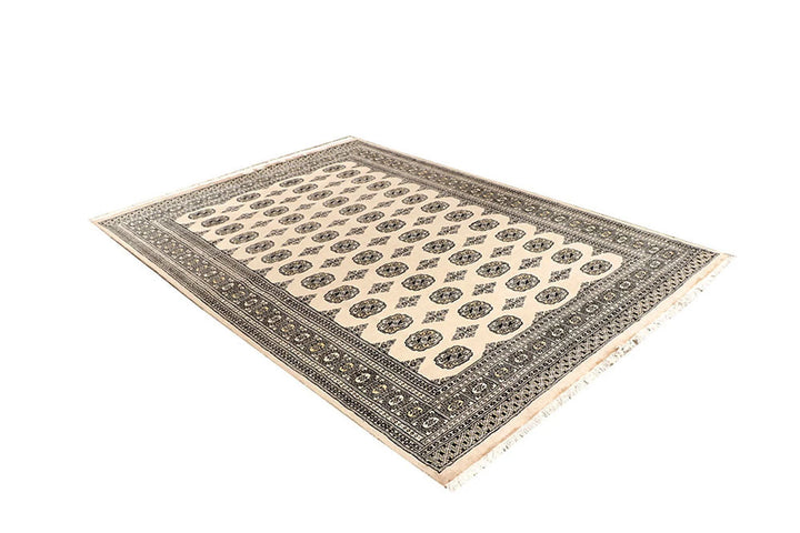 Brown Pakistani Bokhara Rug 5' 11" x 8' 5" Hand-Knotted | No. QA58988