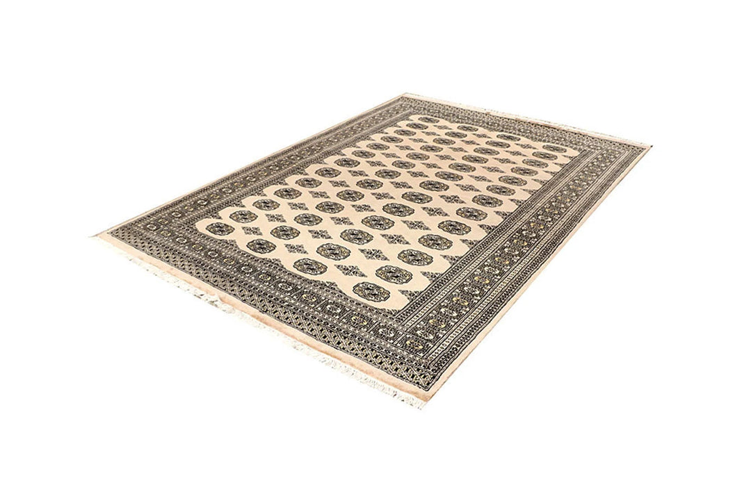 Brown Pakistani Bokhara Rug 5' 11" x 8' 5" Hand-Knotted | No. QA58988