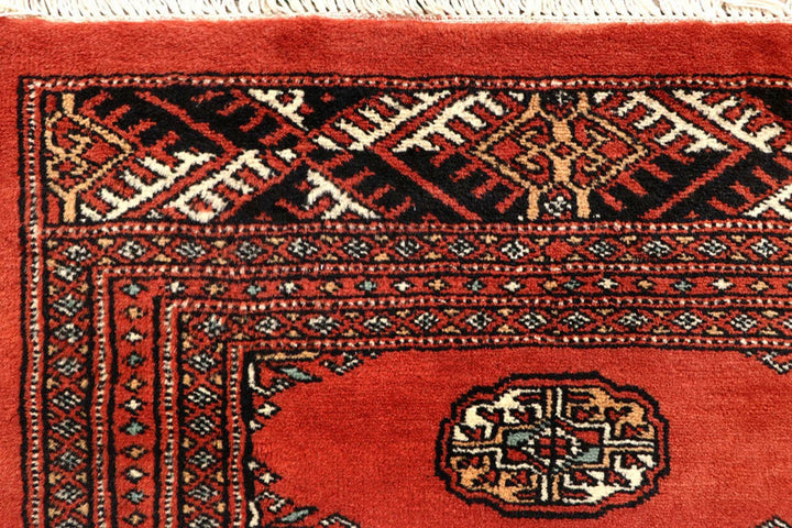 Tomato Pakistani Bokhara Runner 2' 6" x 16' Hand-Knotted | No. QA59025