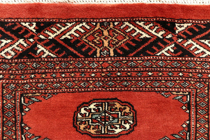 Tomato Pakistani Bokhara Runner 2' 6" x 16' Hand-Knotted | No. QA59025