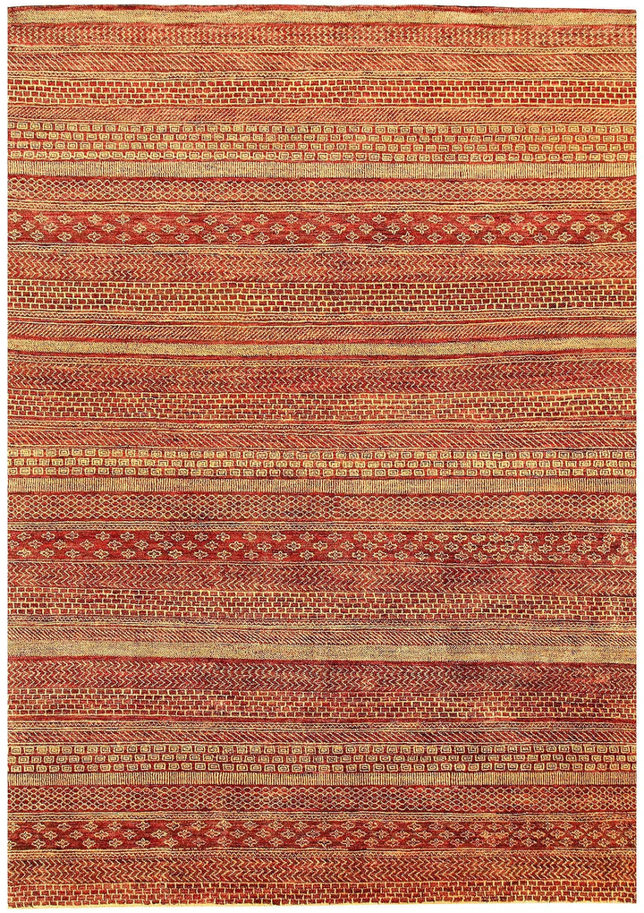 Brown Gabbeh Rug 6' 6" x 9' 2" Hand-Knotted | No. QA59126
