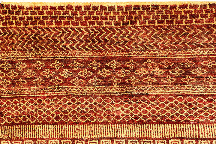 Brown Gabbeh Rug 6' 6" x 9' 2" Hand-Knotted | No. QA59126