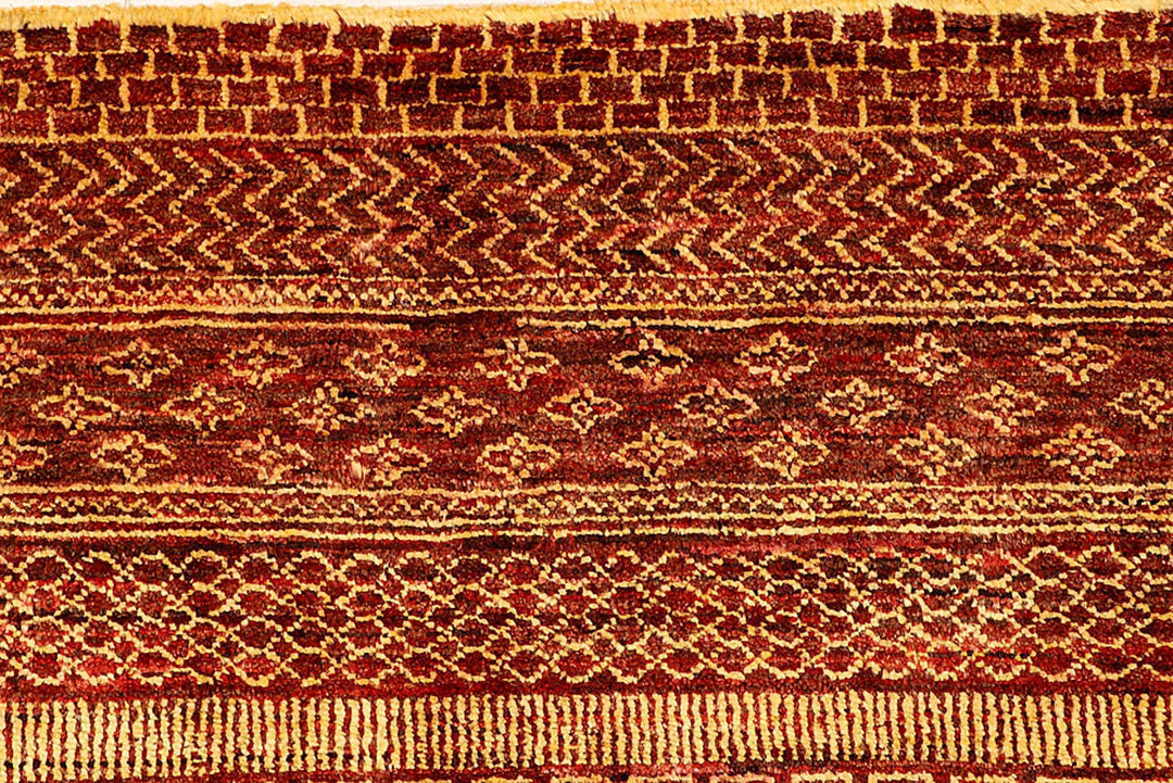 Brown Gabbeh Rug 6' 6" x 9' 2" Hand-Knotted | No. QA59126