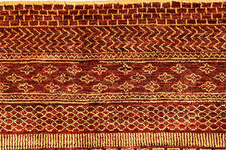 Brown Gabbeh Rug 6' 6" x 9' 2" Hand-Knotted | No. QA59126