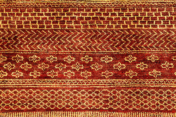 Brown Gabbeh Rug 6' 6" x 9' 2" Hand-Knotted | No. QA59126