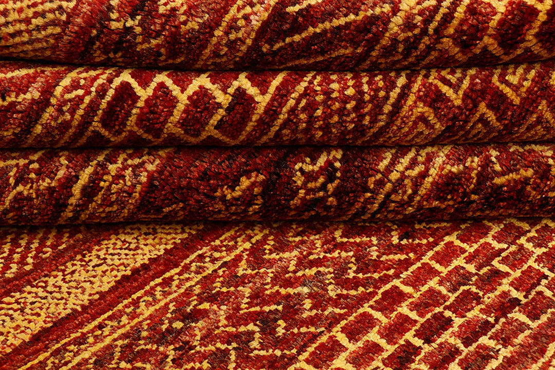 Brown Gabbeh Rug 6' 6" x 9' 2" Hand-Knotted | No. QA59126