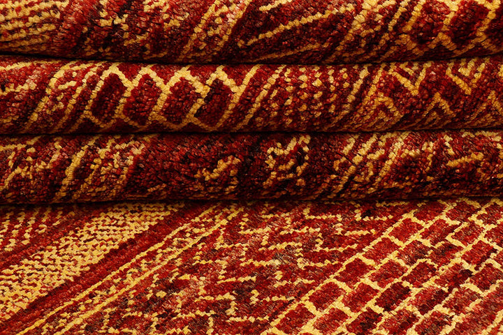 Brown Gabbeh Rug 6' 6" x 9' 2" Hand-Knotted | No. QA59126