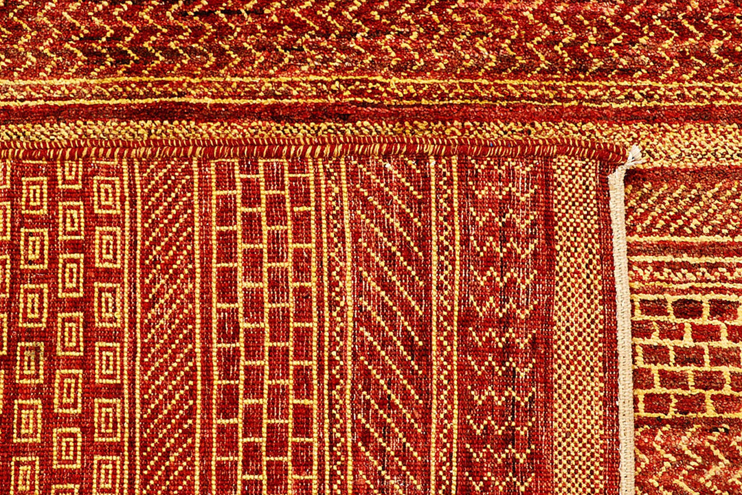Brown Gabbeh Rug 6' 6" x 9' 2" Hand-Knotted | No. QA59126