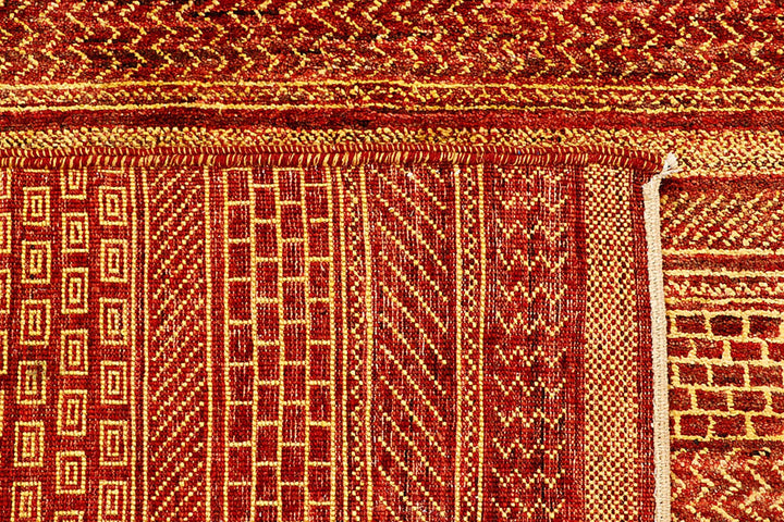 Brown Gabbeh Rug 6' 6" x 9' 2" Hand-Knotted | No. QA59126