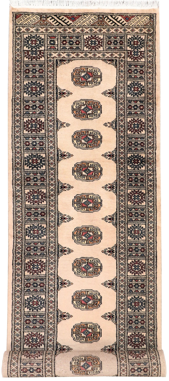 Brown Pakistani Bokhara Rug 2' 6" x 10' 1" Hand-Knotted | No. QA59135