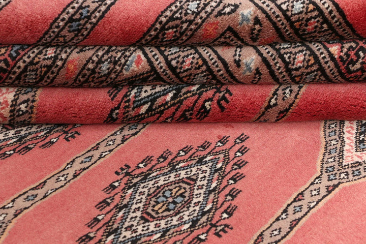 Salmon Pakistani Jaldar Rug 6' 7" x 10' 2" Hand-Knotted | No. QA59399