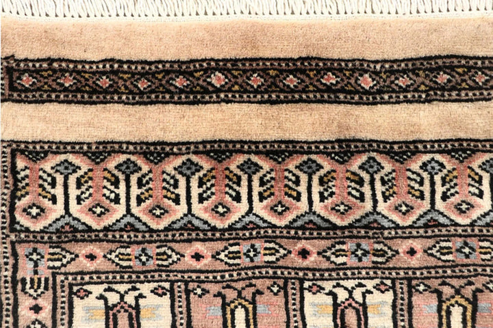 Brown Pakistani Jaldar Rug 2' 6" x 10' 6" Hand-Knotted | No. QA59678