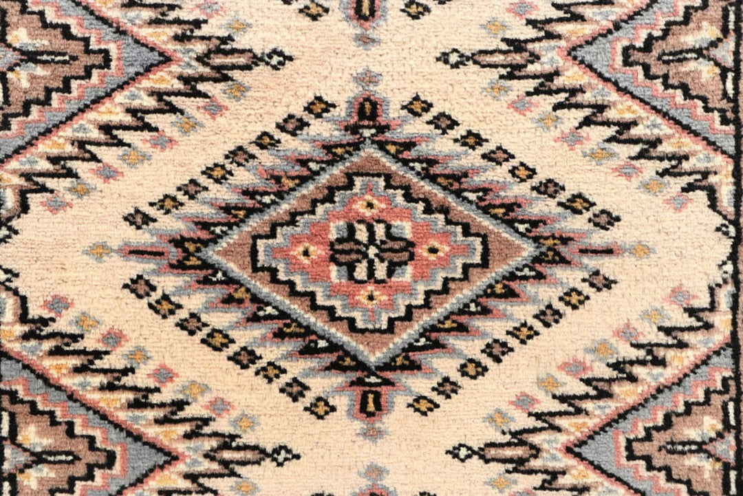 Brown Pakistani Jaldar Rug 2' 6" x 10' 6" Hand-Knotted | No. QA59678