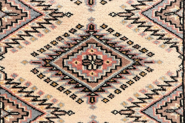 Brown Pakistani Jaldar Rug 2' 6" x 10' 6" Hand-Knotted | No. QA59678