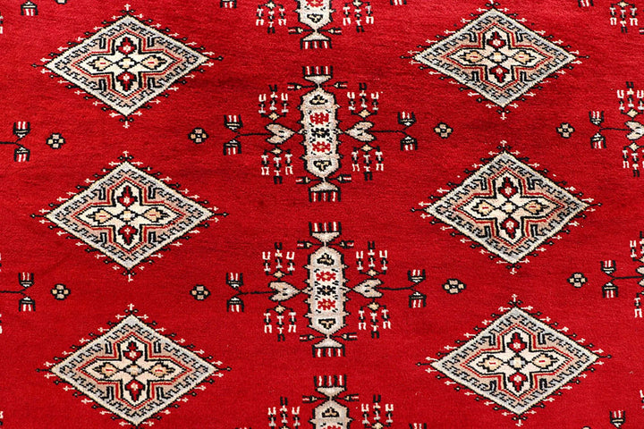 Red Pakistani Jaldar Rug 9' 1" x 11' 11" Hand-Knotted | No. QA59746