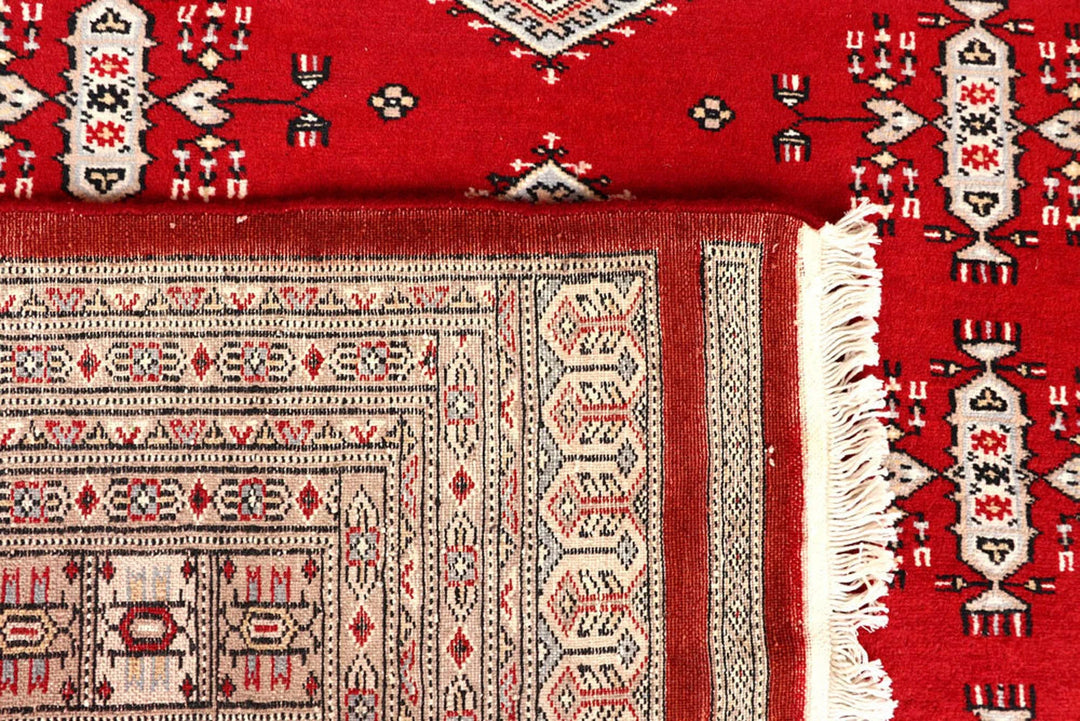Red Pakistani Jaldar Rug 9' 1" x 11' 11" Hand-Knotted | No. QA59746