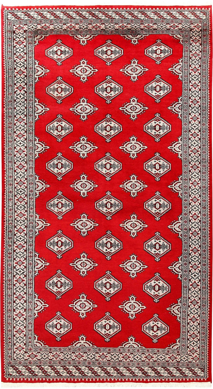 Red Pakistani Jaldar Rug 5' x 9'1" Hand-Knotted | No. QA59885