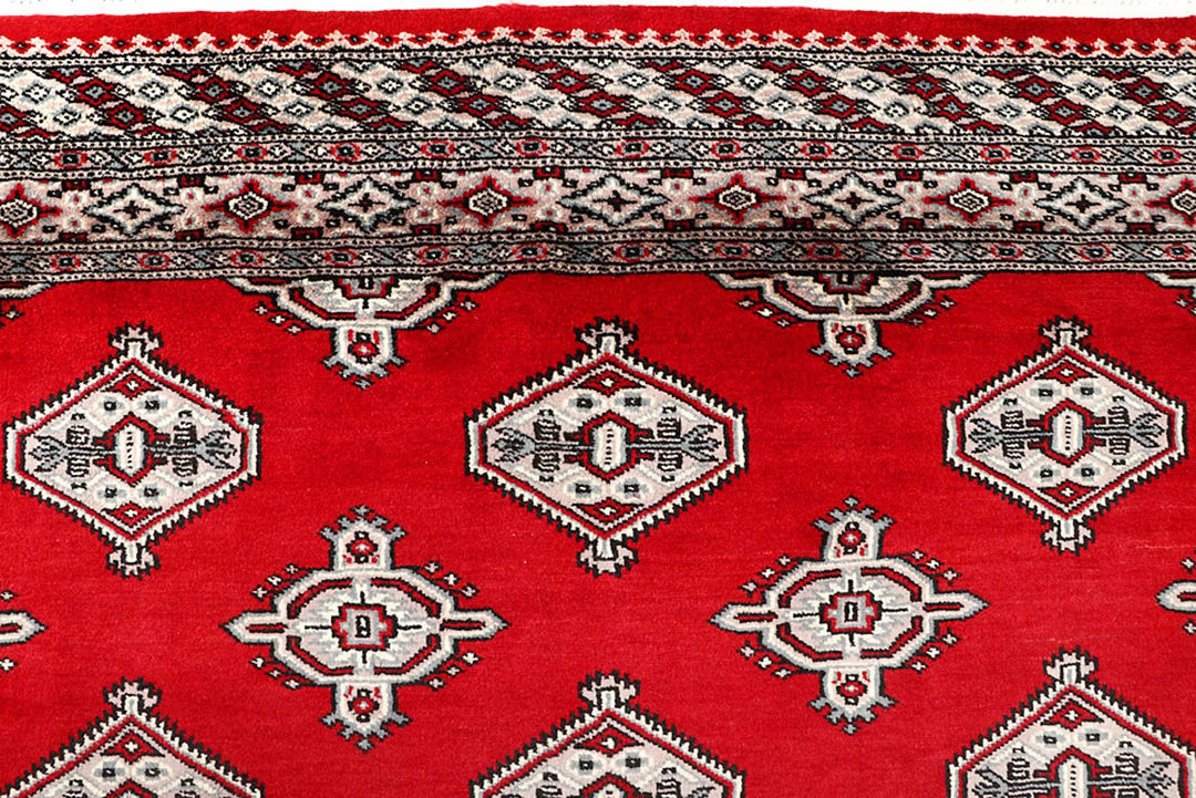 Red Pakistani Jaldar Rug 5' x 9'1" Hand-Knotted | No. QA59885