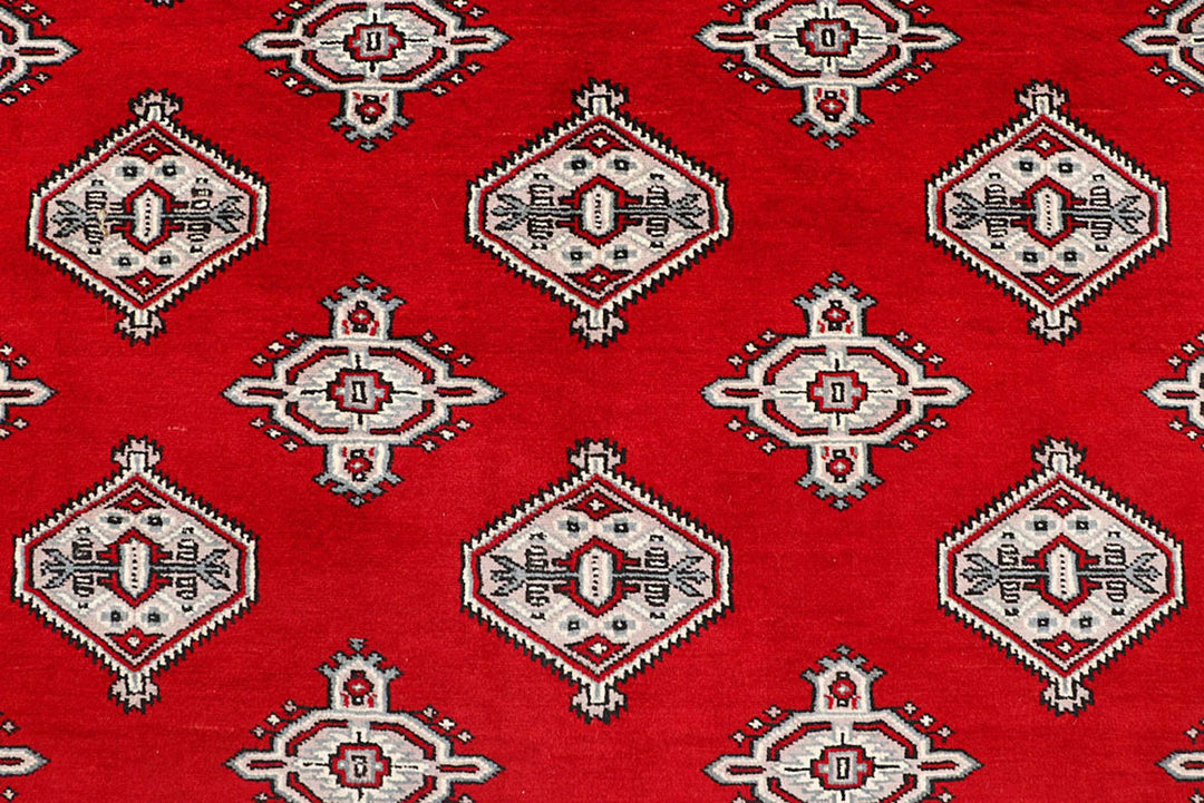 Red Pakistani Jaldar Rug 5' x 9'1" Hand-Knotted | No. QA59885