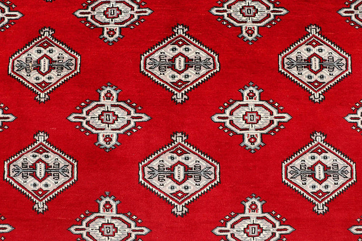 Red Pakistani Jaldar Rug 5' x 9'1" Hand-Knotted | No. QA59885