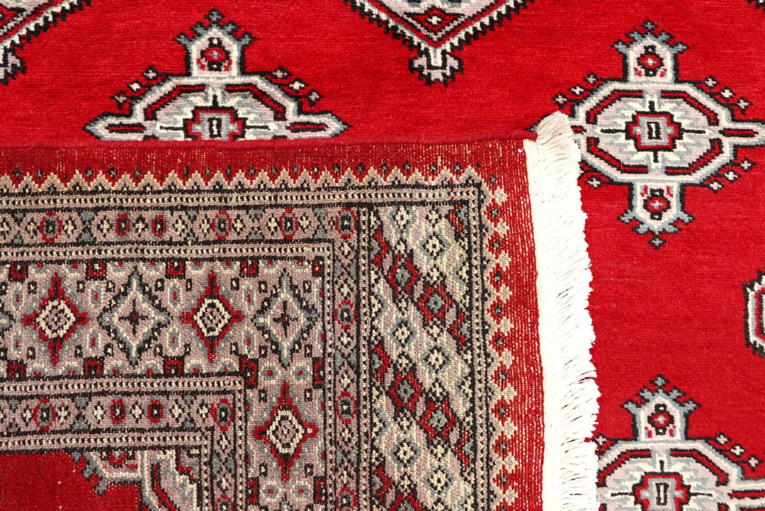 Red Pakistani Jaldar Rug 5' x 9'1" Hand-Knotted | No. QA59885
