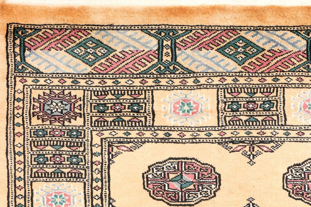 Orange Pakistani Bokhara Rug 3' x 6'1" Hand-Knotted | No. QA60064