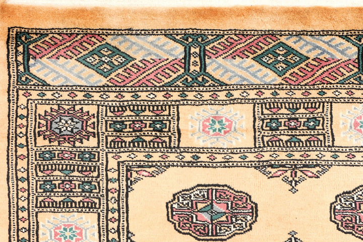 Orange Pakistani Bokhara Rug 3' x 6'1" Hand-Knotted | No. QA60064