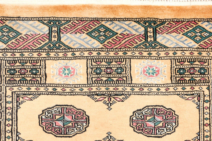 Orange Pakistani Bokhara Rug 3' x 6'1" Hand-Knotted | No. QA60064