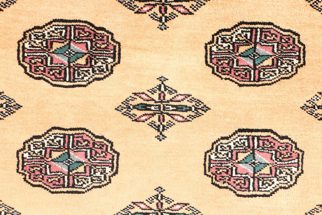 Orange Pakistani Bokhara Rug 3' x 6'1" Hand-Knotted | No. QA60064