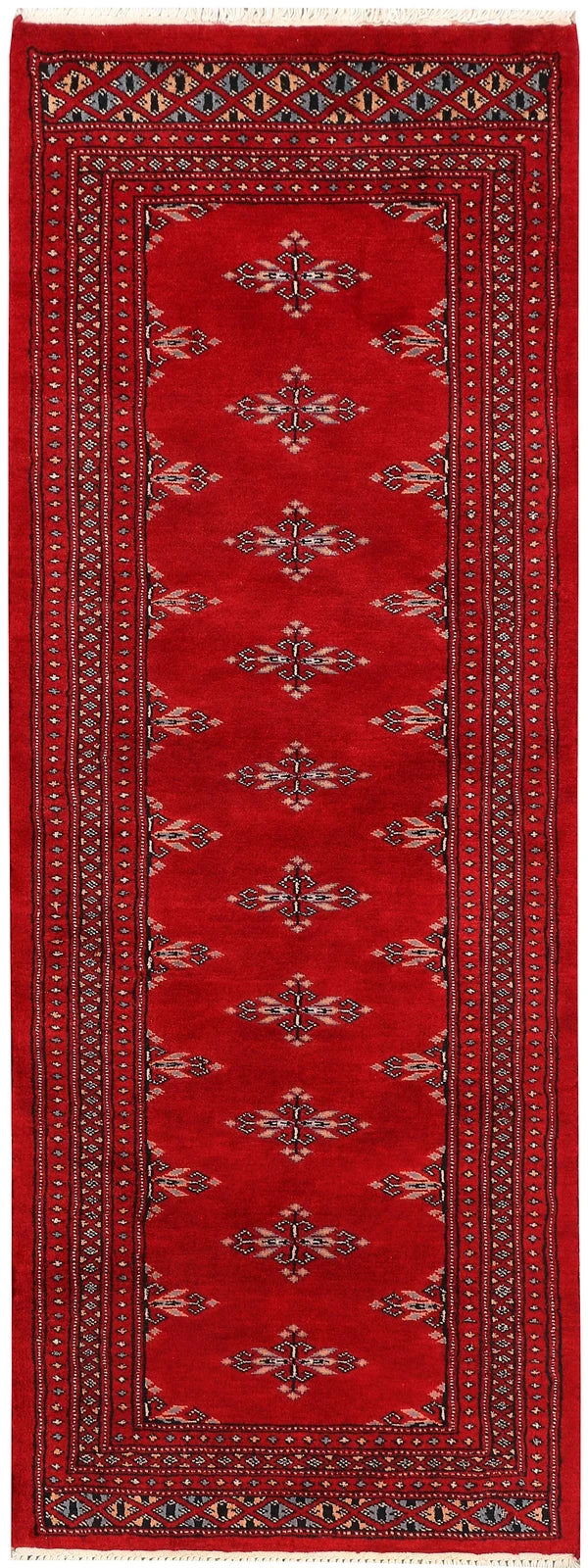 Dark Red Pakistani Butterfly Rug 2' 1" x 5' 9" Hand-Knotted | No. QA60091