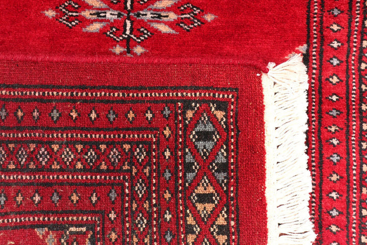 Dark Red Pakistani Butterfly Rug 2' 1" x 5' 9" Hand-Knotted | No. QA60091