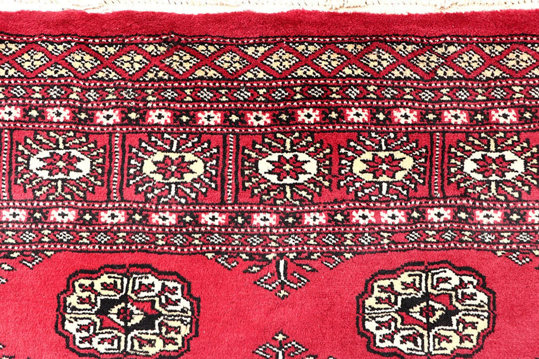 Pink Pakistani Bokhara Rug 4' x 6'2" Hand-Knotted | No. QA60132
