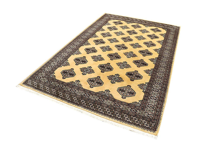Yellow Pakistani Jaldar Rug 5' 1" x 7' 10" Hand-Knotted | No. QA60977