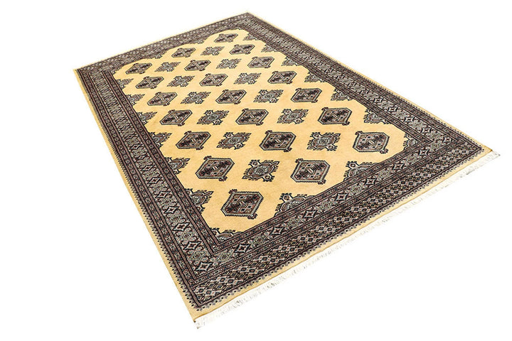 Yellow Pakistani Jaldar Rug 5' 1" x 7' 10" Hand-Knotted | No. QA60977
