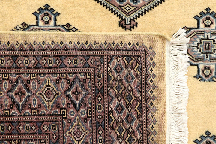 Yellow Pakistani Jaldar Rug 5' 1" x 7' 10" Hand-Knotted | No. QA60977