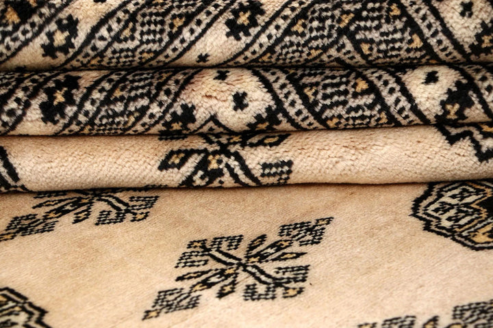 Brown Pakistani Bokhara Rug 9' 1" x 12' 3" Hand-Knotted | No. QA61065