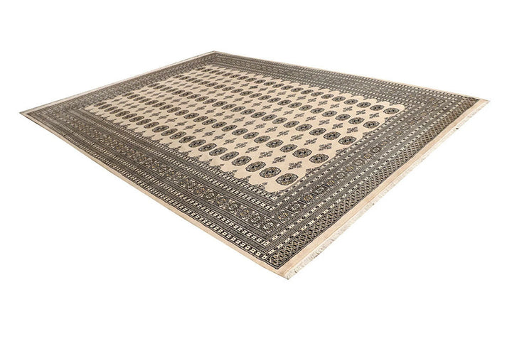 Brown Pakistani Bokhara Rug 9' 1" x 12' 3" Hand-Knotted | No. QA61065