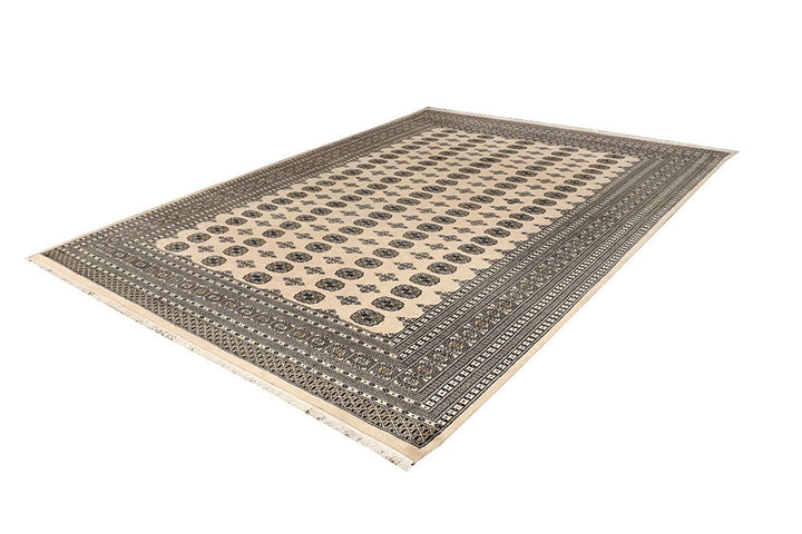 Brown Pakistani Bokhara Rug 9' 1" x 12' 3" Hand-Knotted | No. QA61065