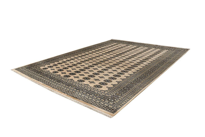 Brown Pakistani Bokhara Rug 9' x 12' 4" Hand-Knotted | No. QA61306