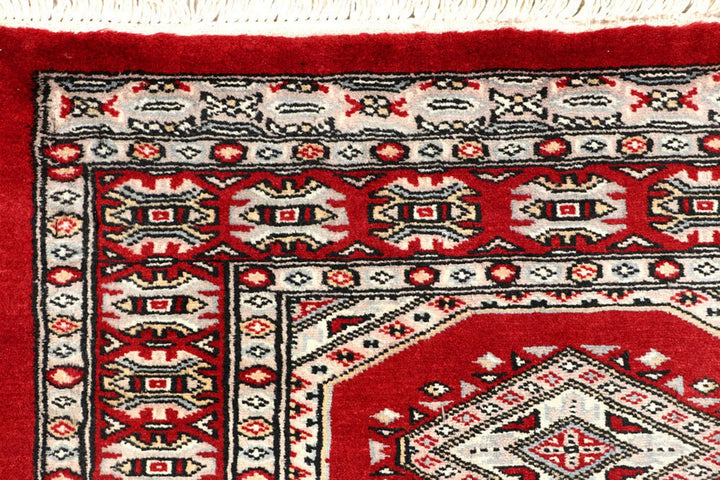 Red Pakistani Jaldar Rug 2' 5" x 9' 1" Hand-Knotted | No. QA61316