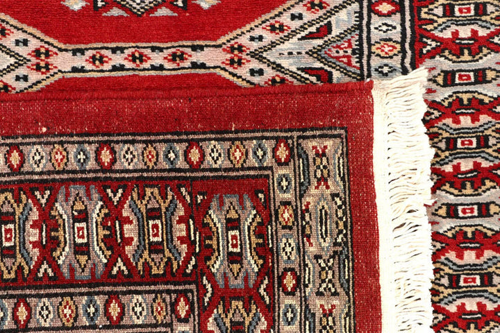 Red Pakistani Jaldar Rug 2' 5" x 9' 1" Hand-Knotted | No. QA61316