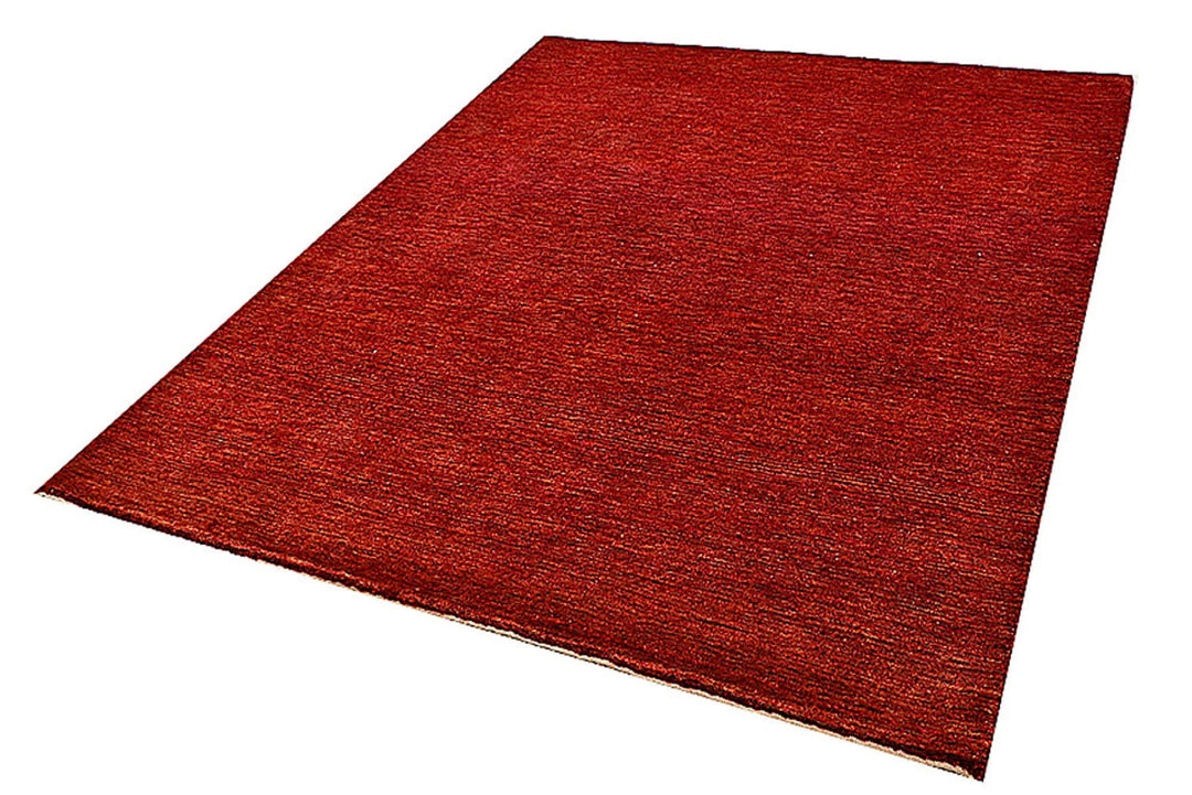 Red Pakistani Gabbeh Rug 5' 6" x 7' 0" Hand-Knotted | No. QA61368