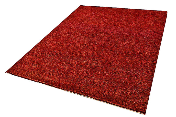 Red Pakistani Gabbeh Rug 5' 6" x 7' 0" Hand-Knotted | No. QA61368