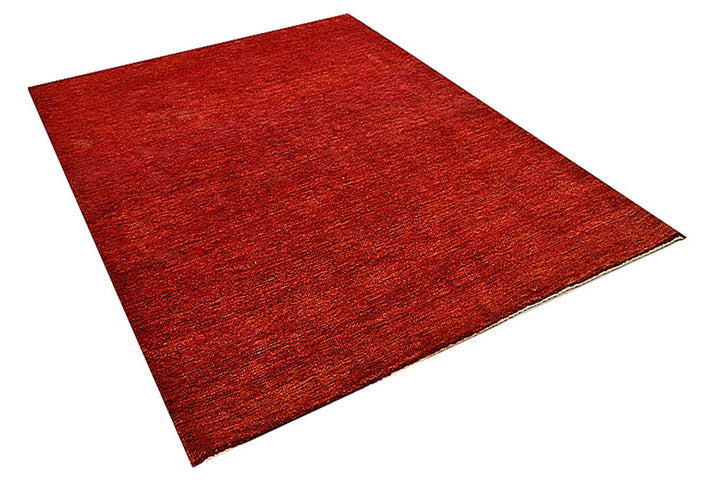 Red Pakistani Gabbeh Rug 5' 6" x 7' 0" Hand-Knotted | No. QA61368